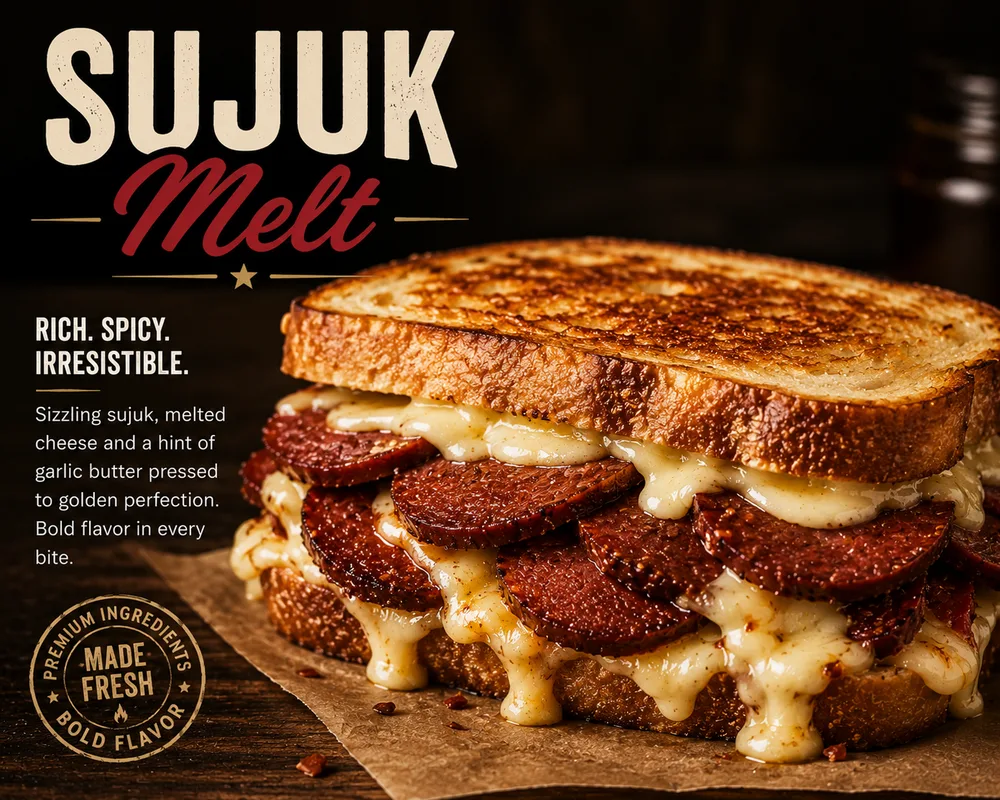 Sujuk Melt — rich, spicy, irresistible.